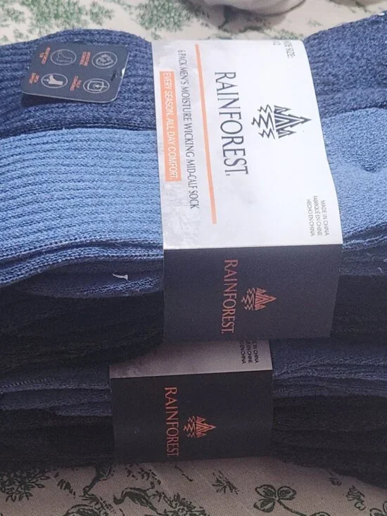 Rainforest Moisture Wicking Mid-Calf Socks Men's 12 Pair New - Picture 5 of 5